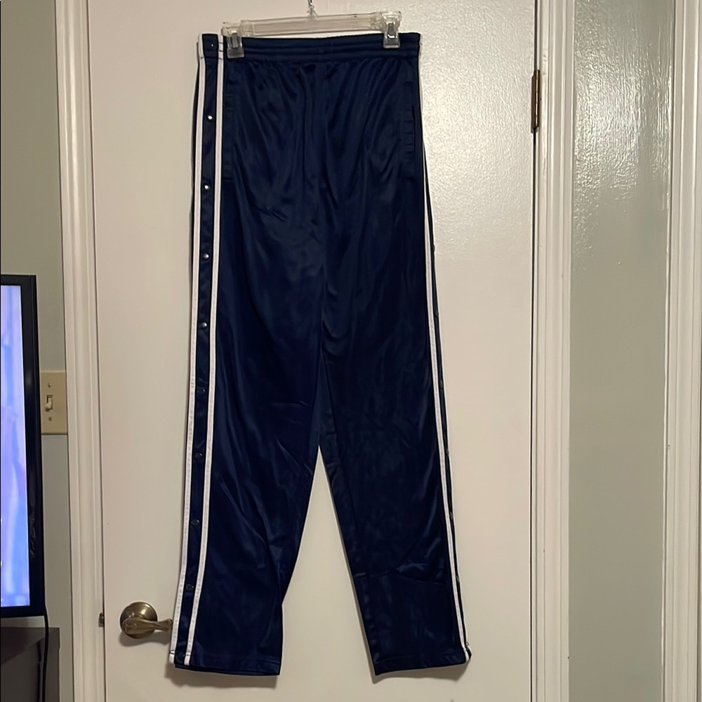 Navy Blue Men's Joggers with White Stripes